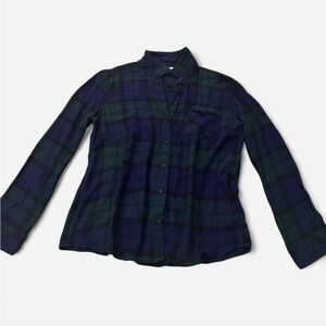 Market & Spruce Navy and Forest Green Plaid Button-Down Shirt